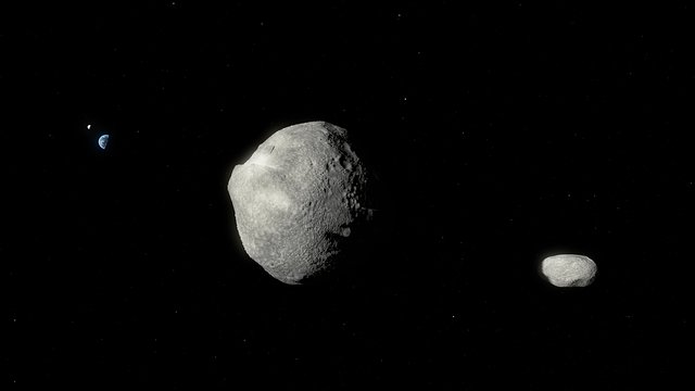 Impressão artística do asteroide 1999 KW4