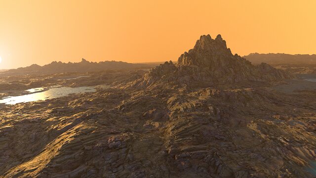 Artist's animated view of a rocky exoplanet