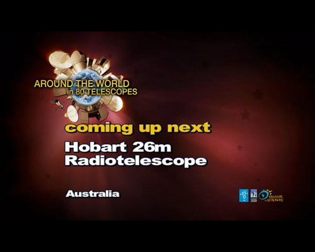 Hobart Radiotelescope (AW80T webcast)