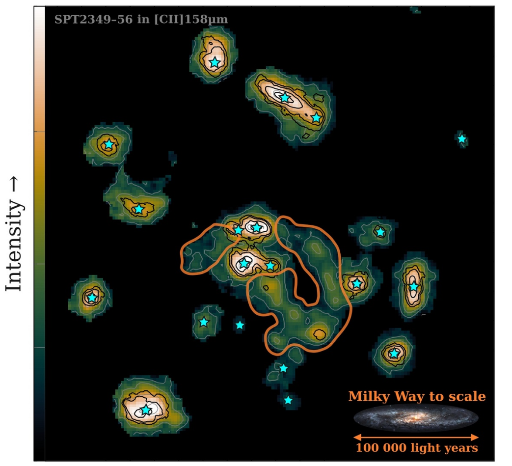 ALMA [CII] image of the protocluster SPT2349-56
