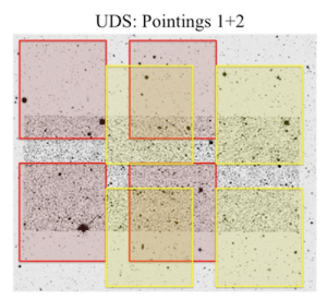 VANDELS: Example of VIMOS pointings within the UDS field