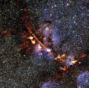 Star formation region NGC 6334 image taken by the ArTeMiS instrument on APEX